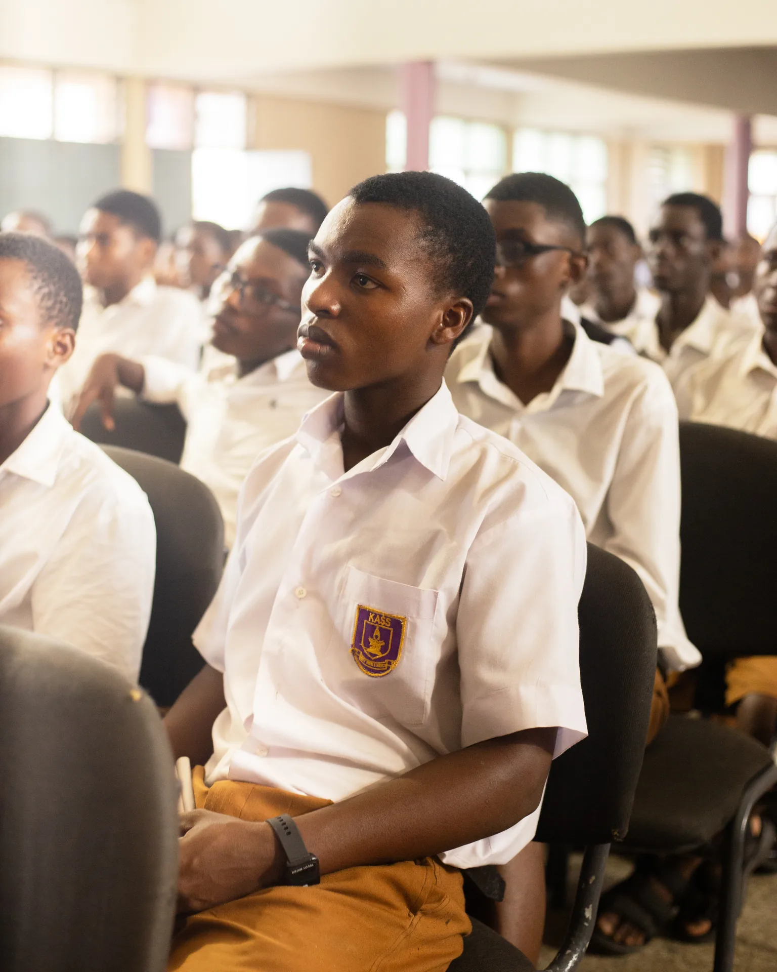Students gathered for a Hilth school outreach conversation